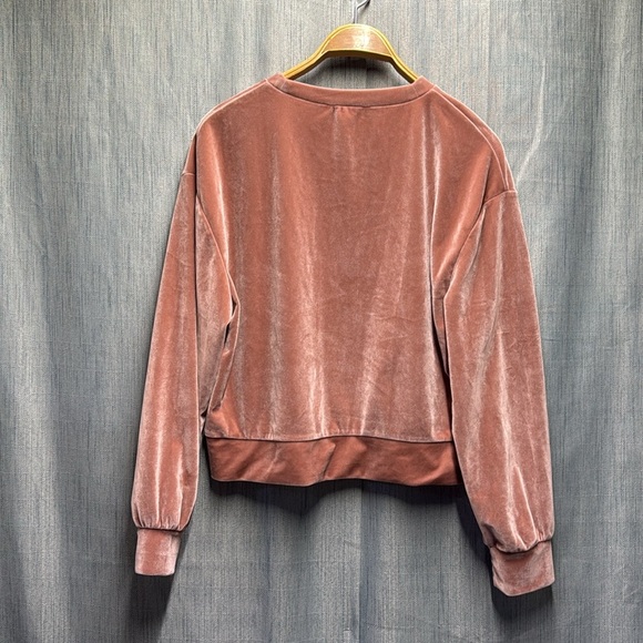 Zara Velvet like fabric Sweatshirt in Dusty Rose - Picture 4 of 5